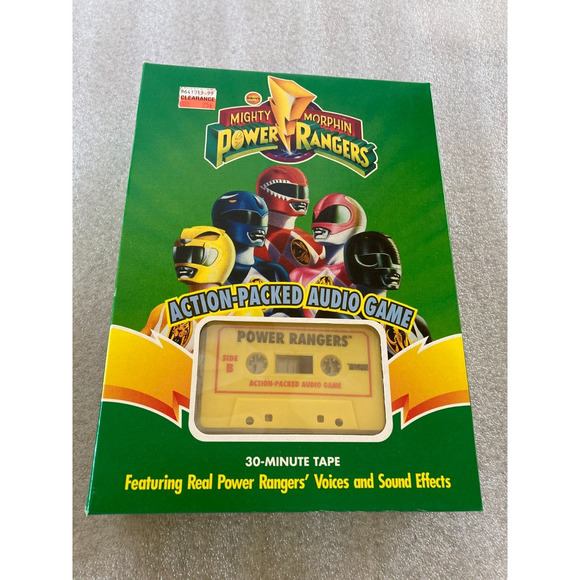 Vintage 1994 Mighty Morphin Power Rangers Action-Packed Audio Game Yellow Tape - Picture 1 of 6